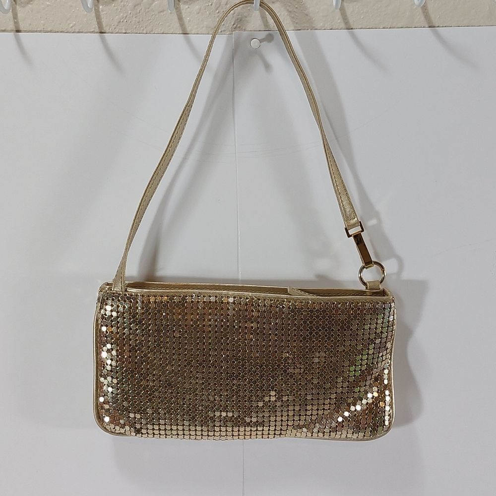 New York & Co Women’s Gold Metal Mesh Evening Bag